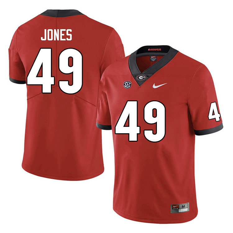 Georgia Bulldogs #49 Gleaton Jones College Football Jerseys Sale-Red Anniversary